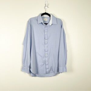 Ted Baker Endurance Button Up Long Sleeve Dress‎ Shirt Blue Sz 16.5